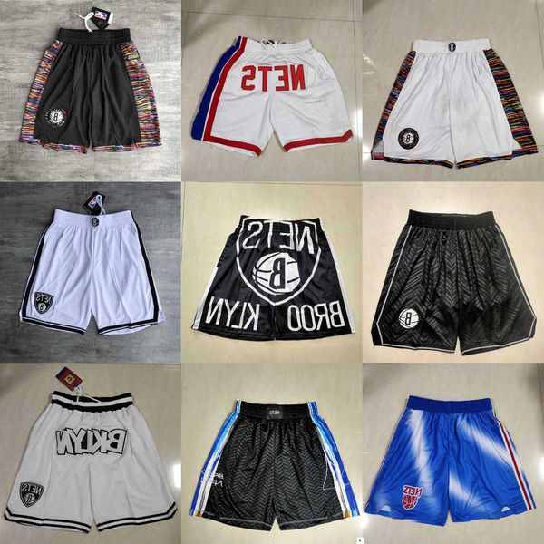 

2023 brooklyn''nets''men throwback basketball shorts pocket, Black