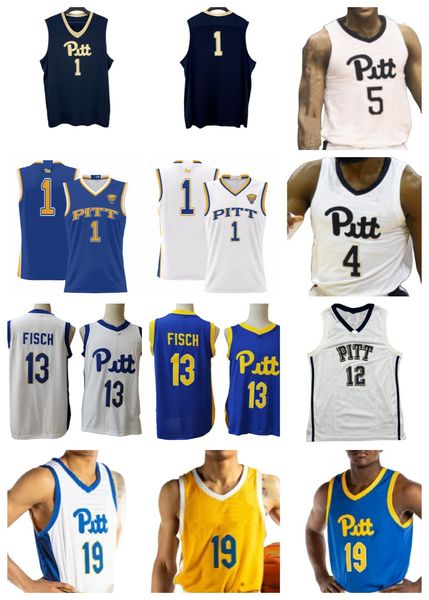 

custom ncaa pittsburgh panthers pitt basketball jersey john hugley max amadasun william jeffress ithiel horton femi odukale noah collier jer, Black