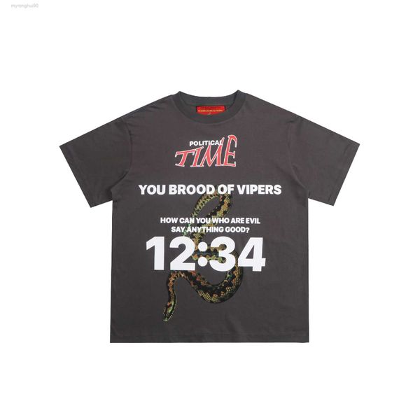 

men's t-shirts rrr123 same vintage viper python printed washed old and women's short sleeve t-shirt sfle, White;black
