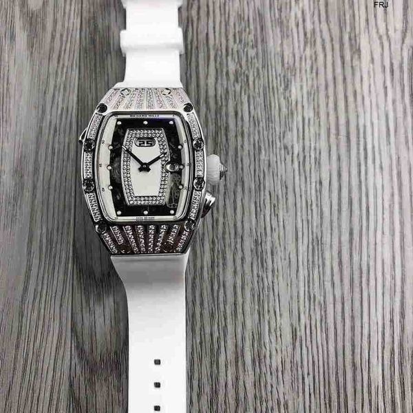 

designer richads mile watches business richads barrel shaped fully automatic mechanical womens miller watch fashion trend square diamond glo, Slivery;golden