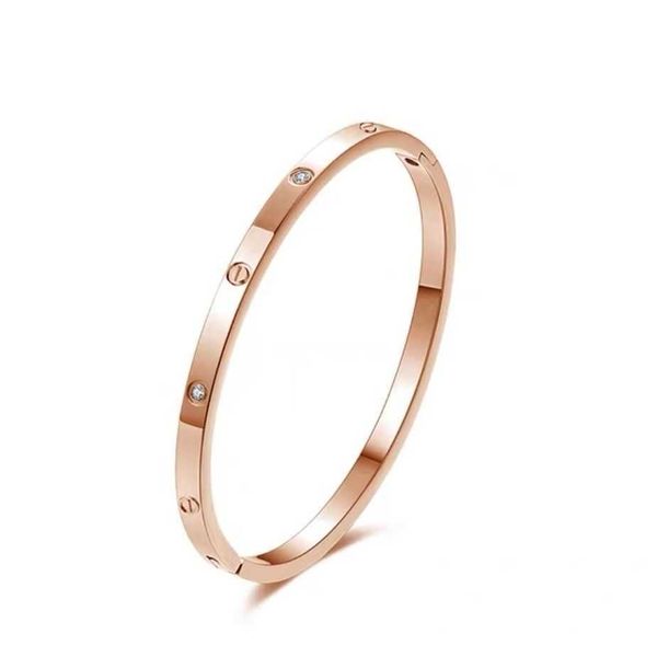 

designer bracelet love bangle goddess rose color clip bracelet classic style with diamond colorless essential fashion simple washable, Black