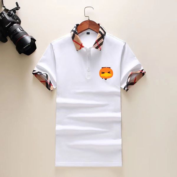 

mens polo shirt mens shirts designer polo shirts for men short sleeve breathable patchwork letter custom golf polos cotton blend black white, White;black