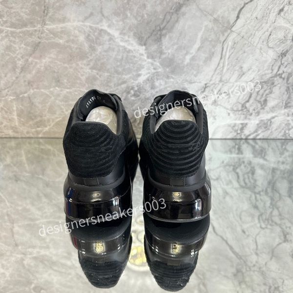 

2023new fashion flowers genuine leather patchwork low trainers sneakers runway platform round lace up mens, Black