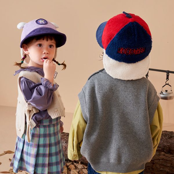 

caps hats kocotree children funny double brim front and back kids winter cap girls boys amusing halloween christmas hats 230328, Yellow