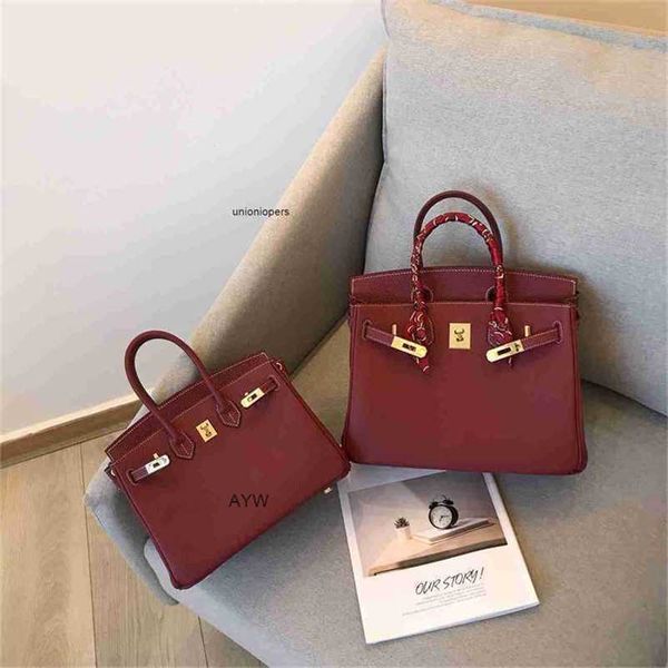 

designers handbags birkin designer bags yixxi head leather wine red litchi grain hand versatile women's large capacity ayw v885