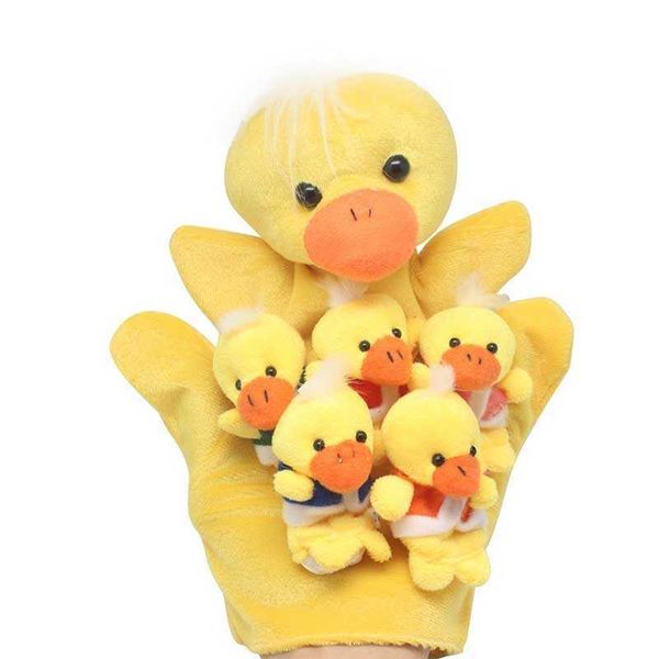 

Five Little Ducks Animals Hand Finger Puppets Story Telling Nursery Rhymes Fairy Tale Kids Toy Birthday Christmas Gift, 6 pcs yellow