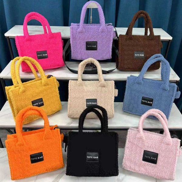 

shoulder bags marc totes handbags tote bags women's winter tote bags plush simple plush handbag shoulder crossbody bag ins lamb handbag