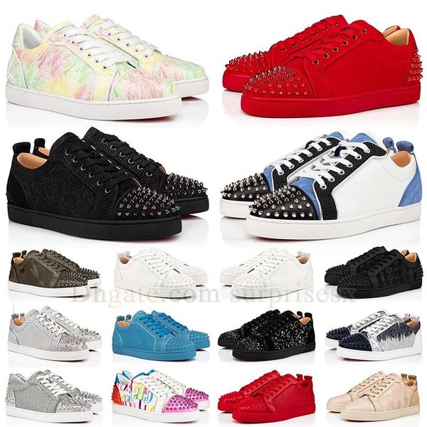 

2023 red casual running shoes bottoms low cut platform sneakers mens womens designer vintage bottomes loafers spikes party luxury casual spo
