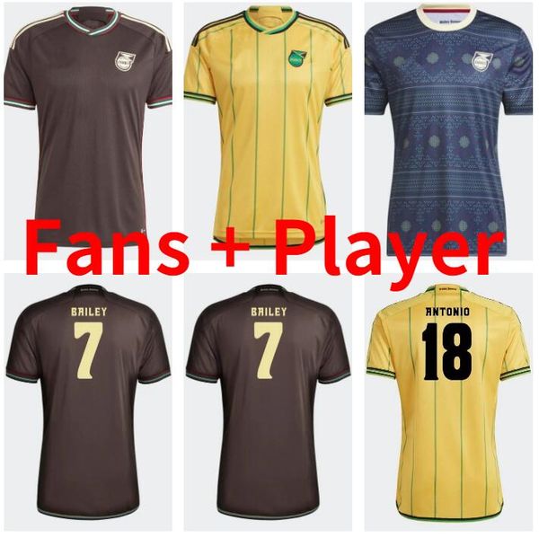 

2023 jamaica soccer jerseys 23 24 national football team bailey antonio reid nicholson lowe morrison home away football shirt thailand quali, Black;yellow