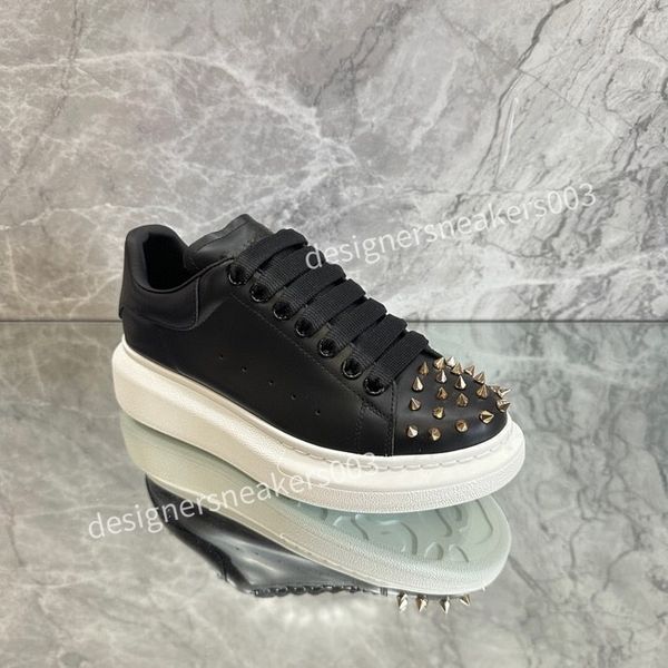

2023new designer fashion flowers genuine leather patchwork low trainers sneakers runway platform round lace up mens, Black