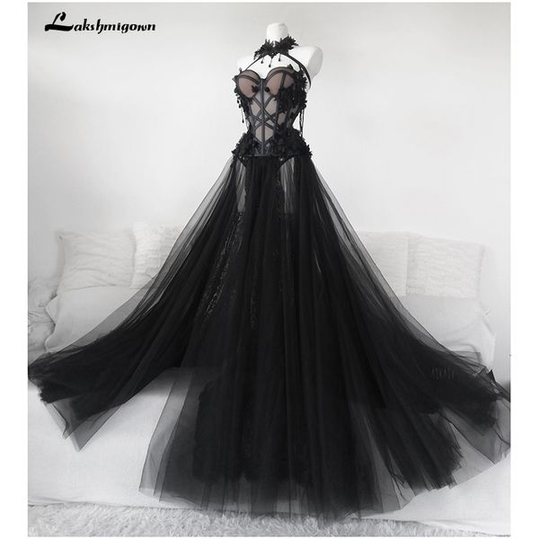 

party dresses gothic black long wedding dress bridal gown vestidos de novia tulle gowns trouwjurk plus size 230328, White;black