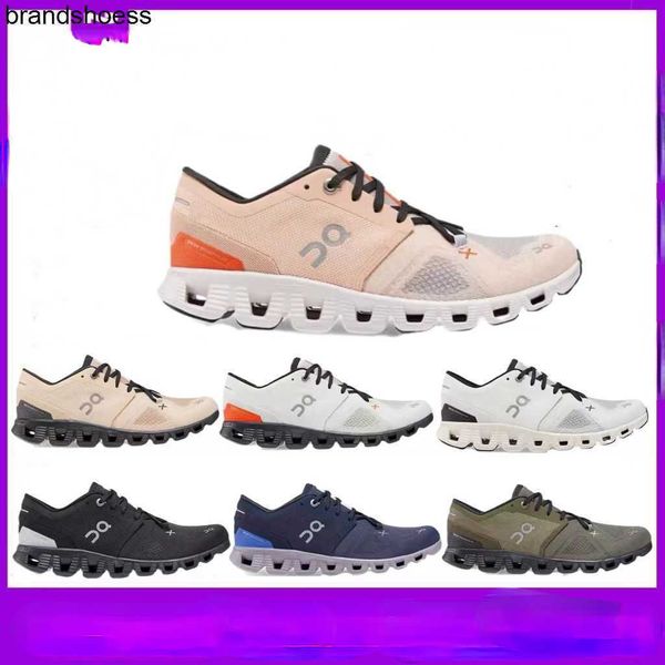 

on run cloud x 3 new generation men's and women's running shoe cushioned and rebound comprehensive training trend shoe, Black