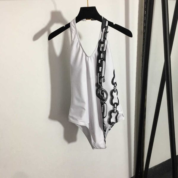

23ss swimwear bathing suit designer bikini womens bikini new brand logo printing hanging neck one-piece swimsuit women clothes, White;black