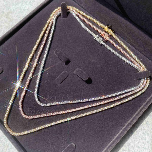 

ready to ship 2mm/ 3mm/4mm/5mm s925 moissanite necklace vvs tennis chain, Silver