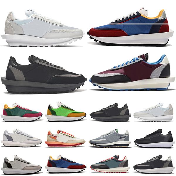 

ldv waffle mens running shoes orange blaze neutral grey black grey nylon green gusto white nylon varsity blue multi women men designer train