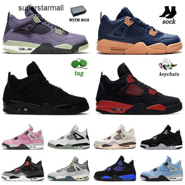 

2022 mens 4s black cat red thunder basketball shoes 4 jumpman tech j4s canyon purple seafoam craft sail oreo unc infrared bred joden4s women
