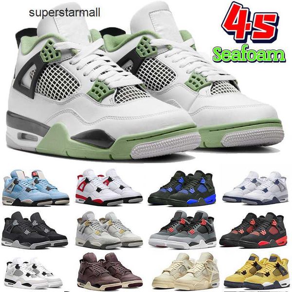 

new 4 4s mens basketball shoes military black seafoam cat jumpman sneaker craft pn dust university blue red thunder white oreo sports traine