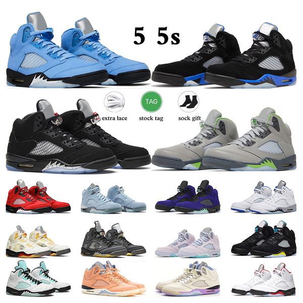 

5s men basketball shoes jumpman 5 mens sneakers unc racer blue aqua raging bull alternate grape sail blue bird women sports trainers size 5.
