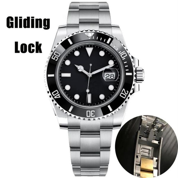 

gliding lock sapphire 116610ln mens deluxe watches ceramic bezel 40mm automatic mechanical stainless steel waterproof luminous274s, Slivery;brown