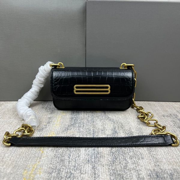 

designer chain bag luxury gossip bags 10a mirror quality crocodile leather shoulder bag 19cm crossbody bags with box bal01