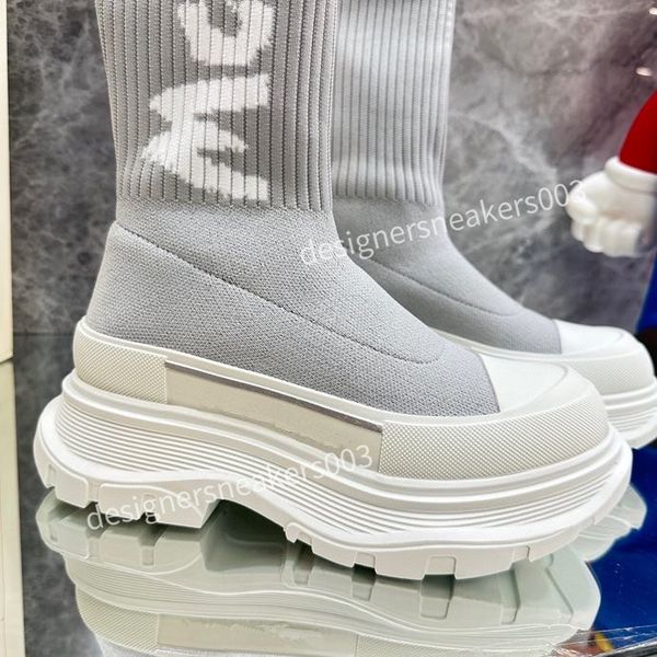 

2023new fashion leisure women heels autumn and winter knitted elastic boots socks and knee boots fashion stockings shoes long boots, Black