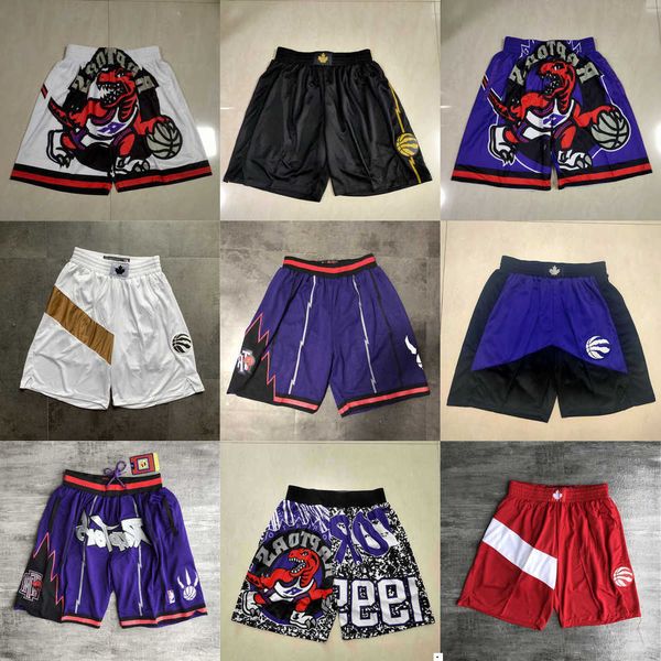 

2023 toronto''raptors''men throwback basketball shorts pocket, Black