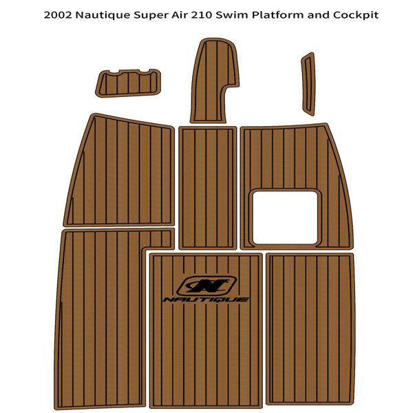 

2002 nautique super air 210 cockpit pad boat eva foam faux teak deck floor mat self backing ahesive seadek gatorstep style floor