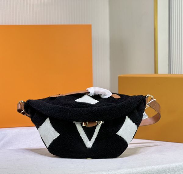 

fashion designer waist bag luxury mens womens fanny pack quality flower letter teddy belt pouch bags wool waist pack purses ladies wallet