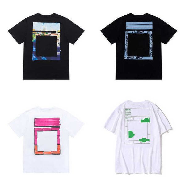 

fashion white luxury men's t shirt designer brand t-shirts back arrow x letters print women t-shirt casual tees hip hop short sleeve co, White;black