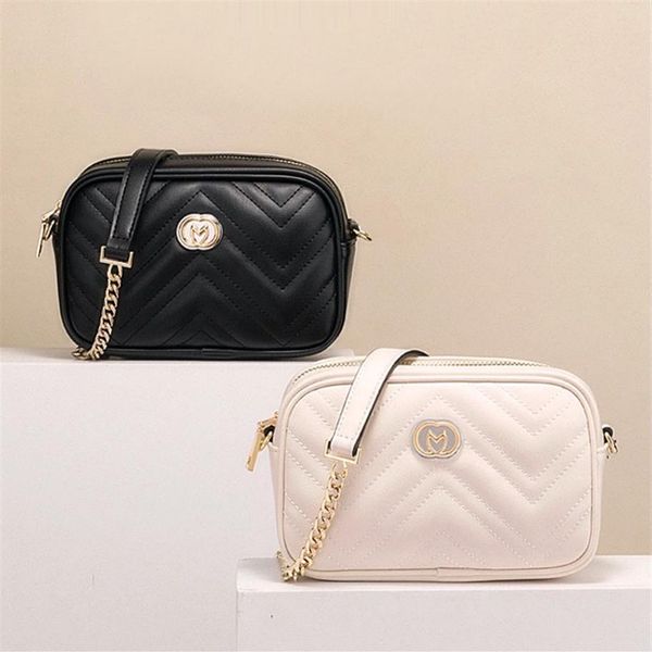 

whole leather shoulder bag chain purse fashion wave chain purse cowhide handbag presbyopic card holder evening bag messenger w342q