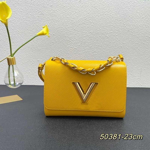 

crossbody shoulder bag twist handbags purse removable handle strap genuine leather gold hardware fashion letters plain wallets 23cm