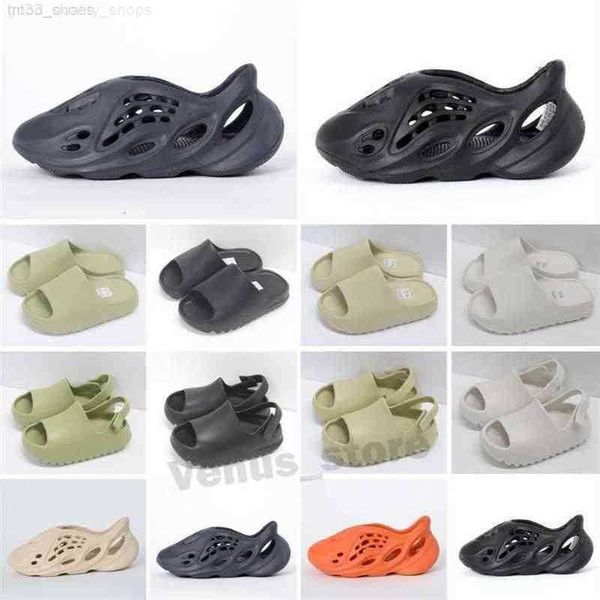 

with box fashion eva foam runner kan slides toddlers infants kids childrens slippers triple red white black desert sand bone resin 20230312