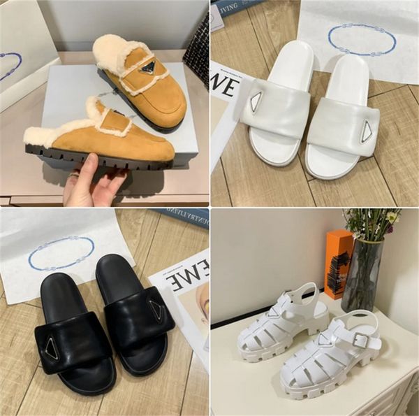 

2023 designer slipper sandal women men rubber leather slide sandal dress shoes wedges sandal beach slippers luxury summer platform slide thi, Black
