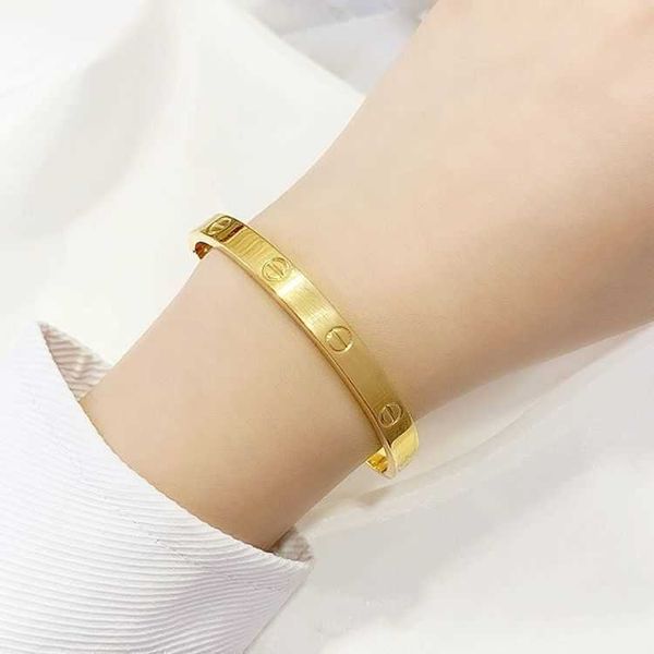 

designer bracelet love bangle gold jewelry nansha bracelet women's simple buckle sandblast fake decorative item lasts, Black