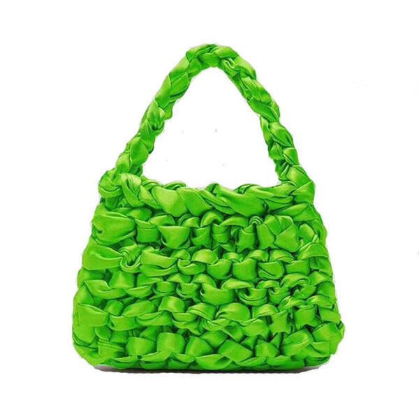 

luxury women bags designer hand woven silk rope knot woven bag hollow evening bags clutch female travel holiday handbag 230328