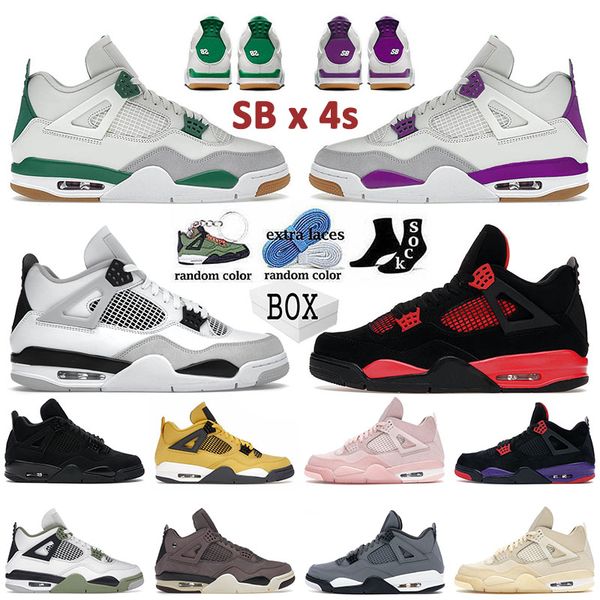 

sb x pine green jumpman basketball shoes 4 4s iv red thunder sail seafoam red thunder black cat taupe haze retro men women trainers sneakers