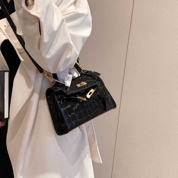 

h bag temperament kel small square bag new fashion stone pattern crossbody bag women's handheld bag t5s2