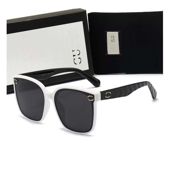 

new designer gu sunglasses channel sunglass luxurious mens woman glasses brand counter packaging fashion gradient oversized sunglasses, White;black