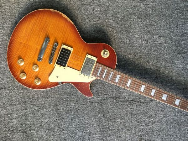 

anded relics electric guitar new arrival custom in cherry burst color with rosewood fingerboard guitarra