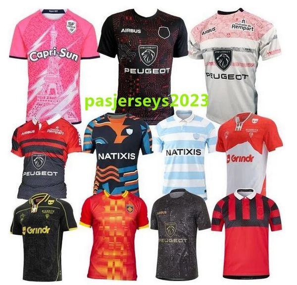 

size s-5xl 2022 biarritz racing 92 rugby jersey 22 23 stade francais paris union toulouser bordeaux begles home away perpignan ernest wallon, Black;gray