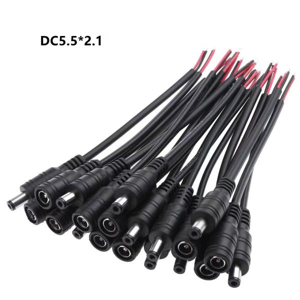 

led dc connector lighting accessories dc power extension cable 5.5mm x 2.1mm 5-24v for 5050 3528 single colour led strip lights male and fem