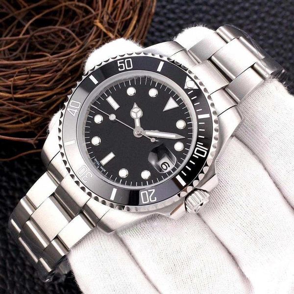 

mens watches 40mm ceramic bezel full stainless steel automatic mechanics movment gree sapphire 5atm waterproof watch, Slivery;brown