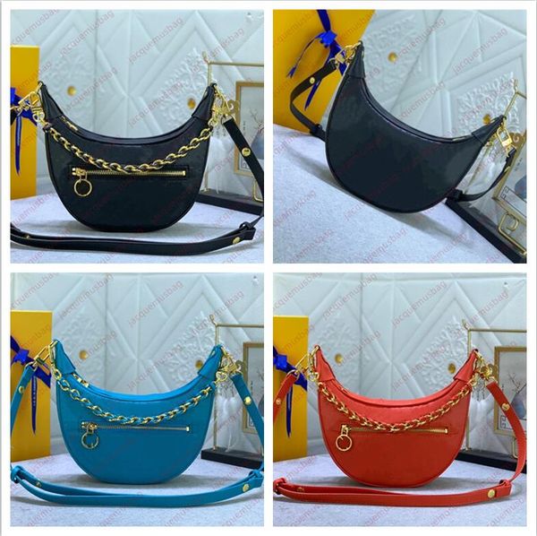 

designer bag tote women half moon bags loop handbag chain tote designer shoulder crossbody underarm bag 4a miniature monograms embossing mes