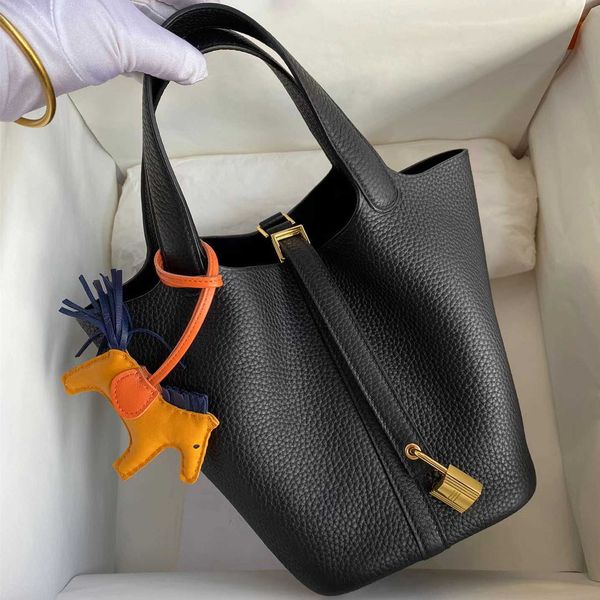 

vegetable picotin wax tote handmade bag line high-end basket tc cow leather bucket lychee elephant gray hand female avrj