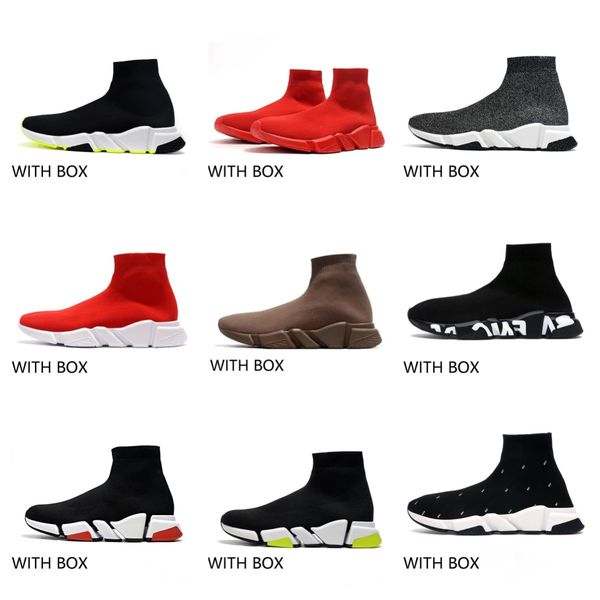 

2023 speeds 2.0 1.0 shoes platform sneaker men women tripler paris socks boots all black white blue light sliver brown ruby graffiti vintage