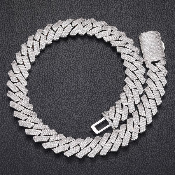 

designer jewelry necklace 16mm rhombus cuban chain hip hop jewelry, Silver