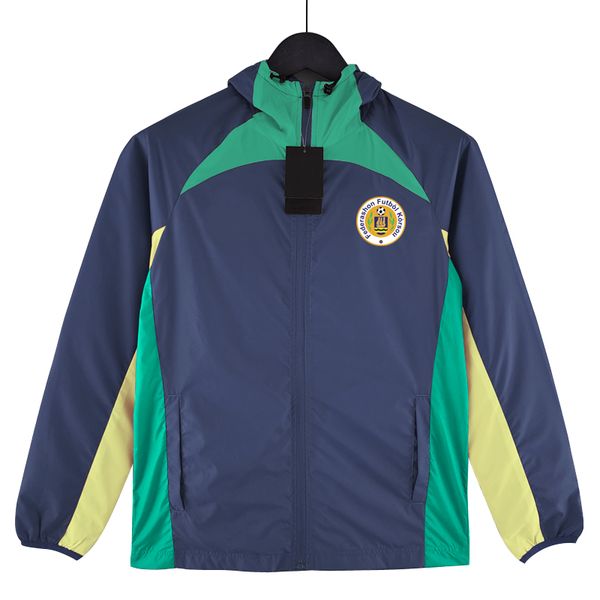 

2023 curacao mens jackets full zipper hooded soccer windbreaker hoodie windproof football jacket winter sports windbreakers coats size s-2xl, Black;brown