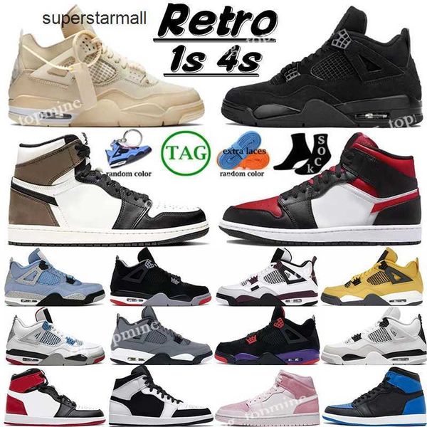 

jumpman sail 4 4s retro basketball shoes 1 1s mens woman sneakers military black cool grey patent starfish university blue bred black cat da