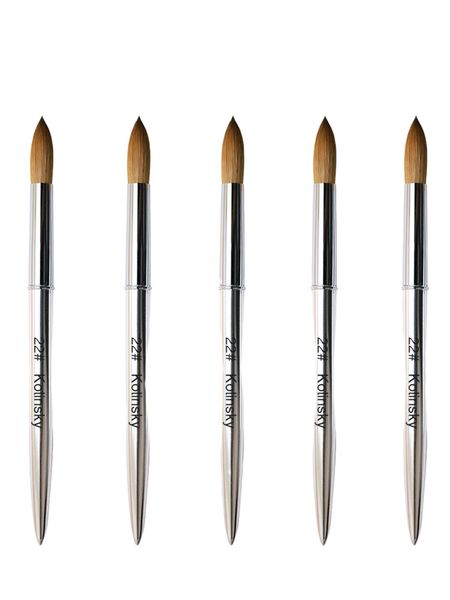 

nail acrylic brush tools round sharp 18#16#20 pure kolinsky professional manicure dotting painting wholesale, Yellow