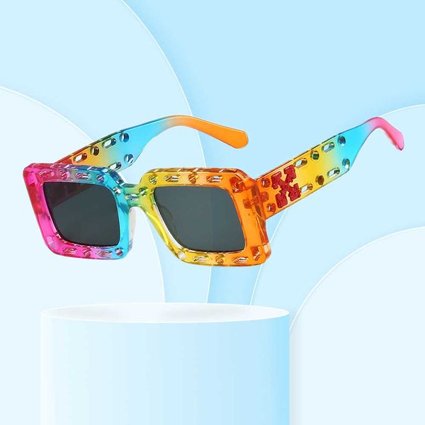 

frames new fashion box candy color personality avant-garde hip hop hollow show ins net red sunglasses, White;black